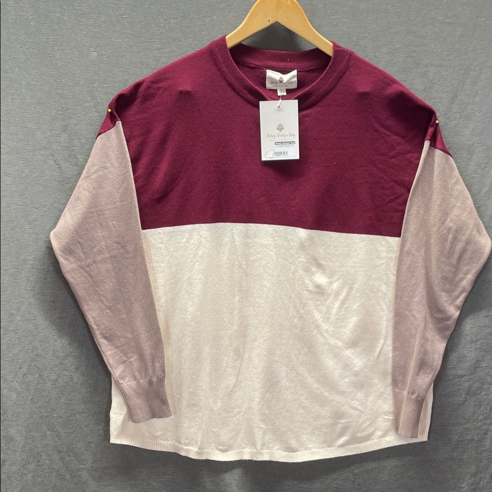 Chic Colorblock Crew Neck Sweater